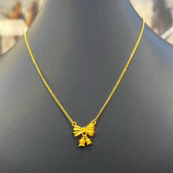 金銀匯 | 鈴蘭蝴蝶結套鍊 | 金包銀套鍊 | 女生金包銀項鍊