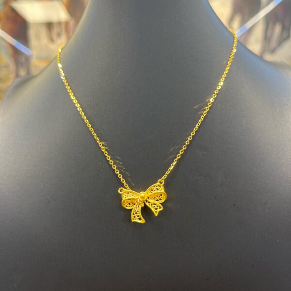 金銀匯 | 幾何蝴蝶結套鍊 | 金包銀套鍊 | 女生金包銀項鍊